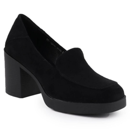 Potocki Women's shoes with suede black paddle loafers Sz12547