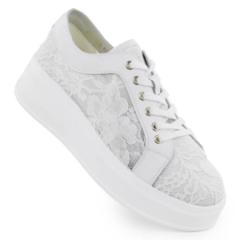 S.Barski Shoes on the Białe S. Barski HY51-059 lace platform white