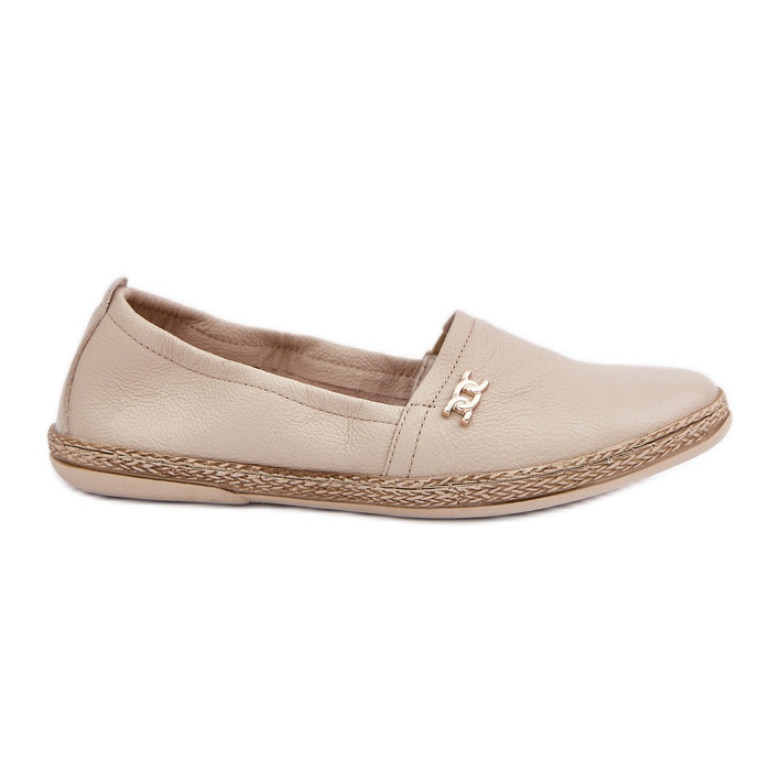 Elegant leather espadrilles Women's Zazoo 10177 Beige Elegant leather espadrilles Women's Zazoo 10177 Beige