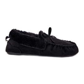 Women's loafers with black fur