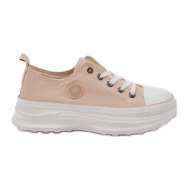 Women's sneakers on the massive sole Big Star NN274127 Beige Women's sneakers on the massive sole Big Star NN274127 Beige