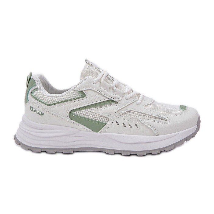 Women's sports shoes Big Star NN274A095 HI-POLY SYSTEM White-green system