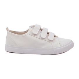 Youth low Velcro sneakers white