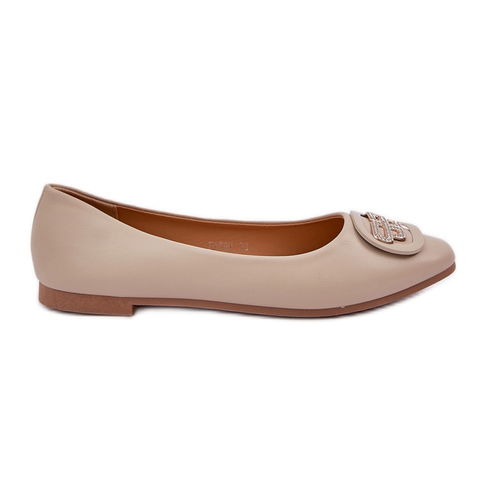 Ballerinas on a flat sole with an ornament for 58p beige