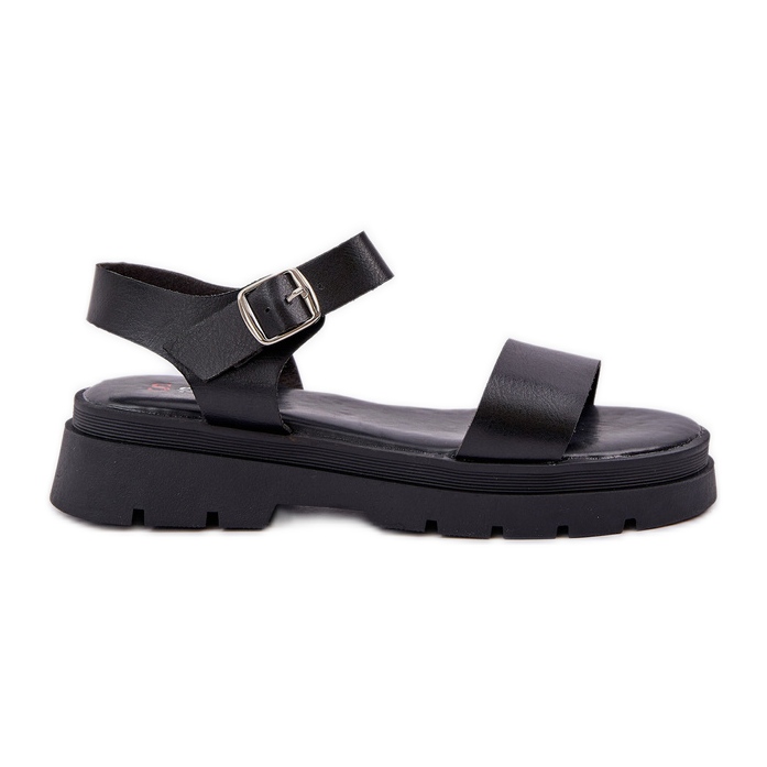 Women's sandals on the platform black