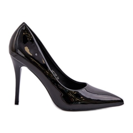 Painted high heels with pointed toes black Painted high heels with pointed toes black