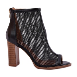 Sandals on the pillar with a black upper Sandals on the pillar with a black upper