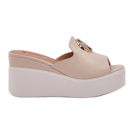 Affinders with a light bead decoration beige