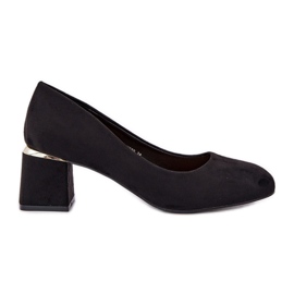 Eco suede pumps on the pillar black