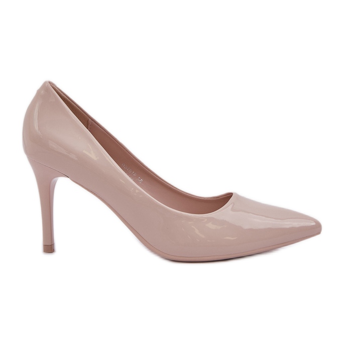Painted high heels with pointed toasts beige