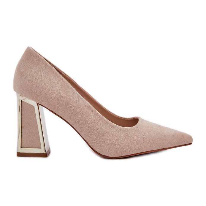 Elegant pumps on the pointer's pillar beige noses