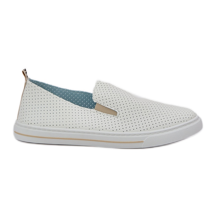 Slipped eco leather women's sneakers sneakers with light beige