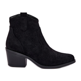 Cowboy boots for eco suede oliazowe s.barski HY51-061 black Cowboy boots for eco suede oliazowe s.barski HY51-061 black