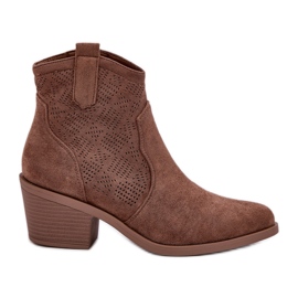 S.Barski Cowboy boots for the Eco Castle Openwork Smart S. Barski HY51-061 dark beige