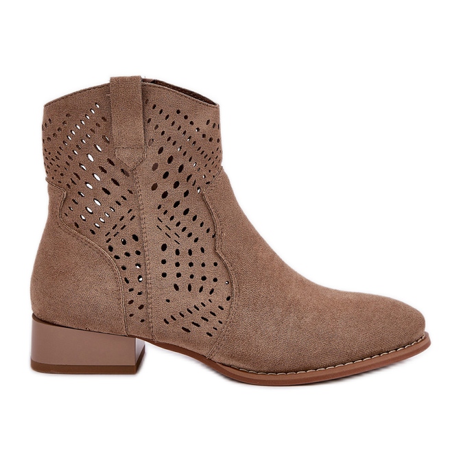 Jezzi Openwork women's low heels beige