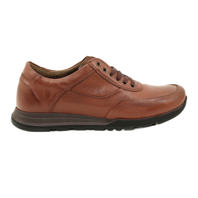 Olivier Men's leather casual shoes 902KNT brown