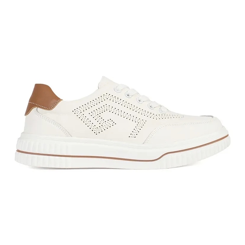 Goodin White punching leather sneakers