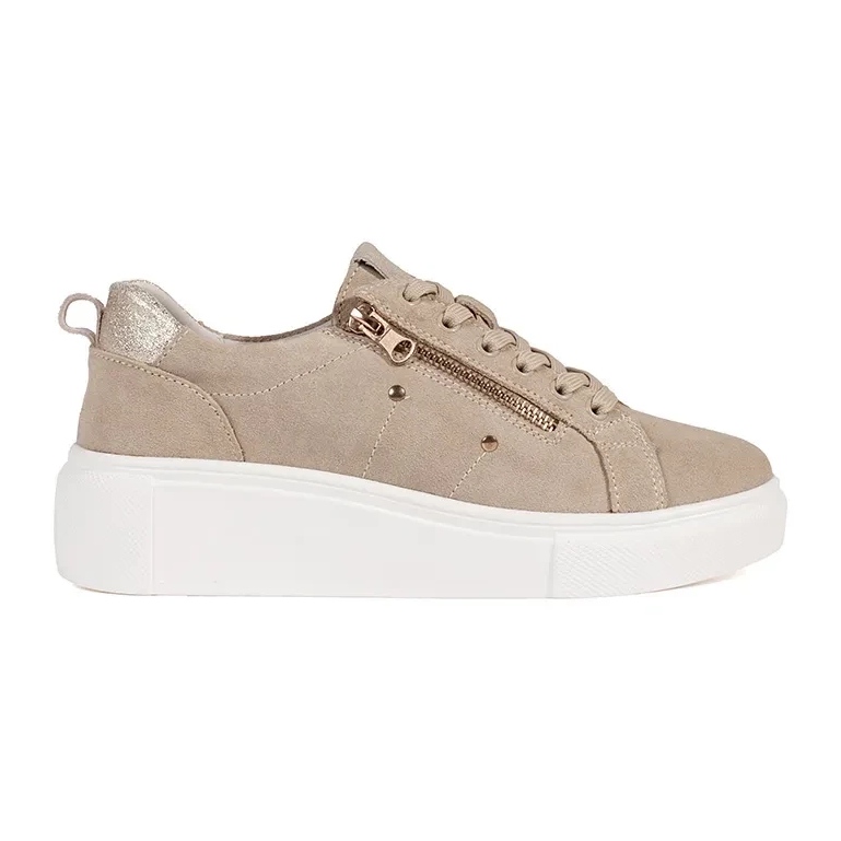 Goodin Beige sneakers with a thick sole