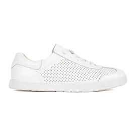 Goodin White openwork sneakers made of natural leather