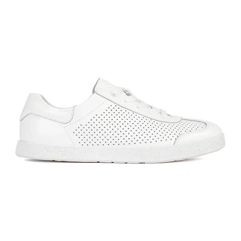 Goodin White openwork sneakers made of natural leather