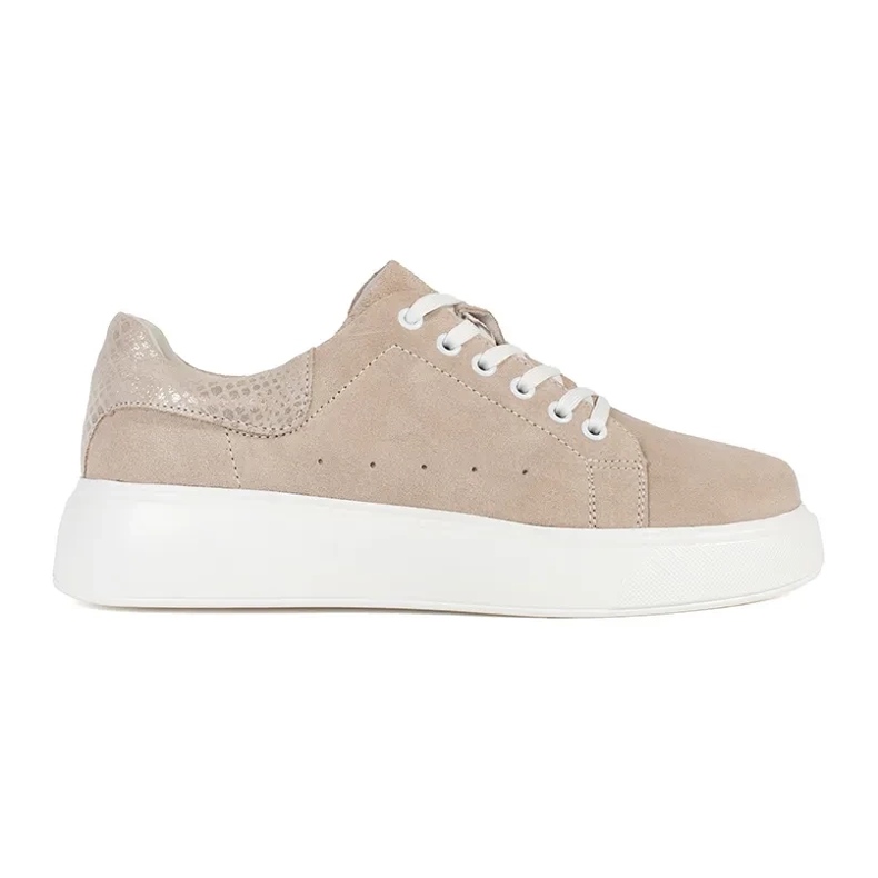 Goodin Beige leather sneakers on a thick sole Goodin Beige leather sneakers on a thick sole