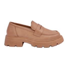 Women's loafers with eco leather beige
