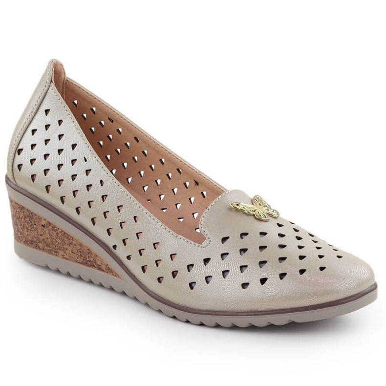 Vinceza Openwork shoes in Vincez 58472 Jan359 golden