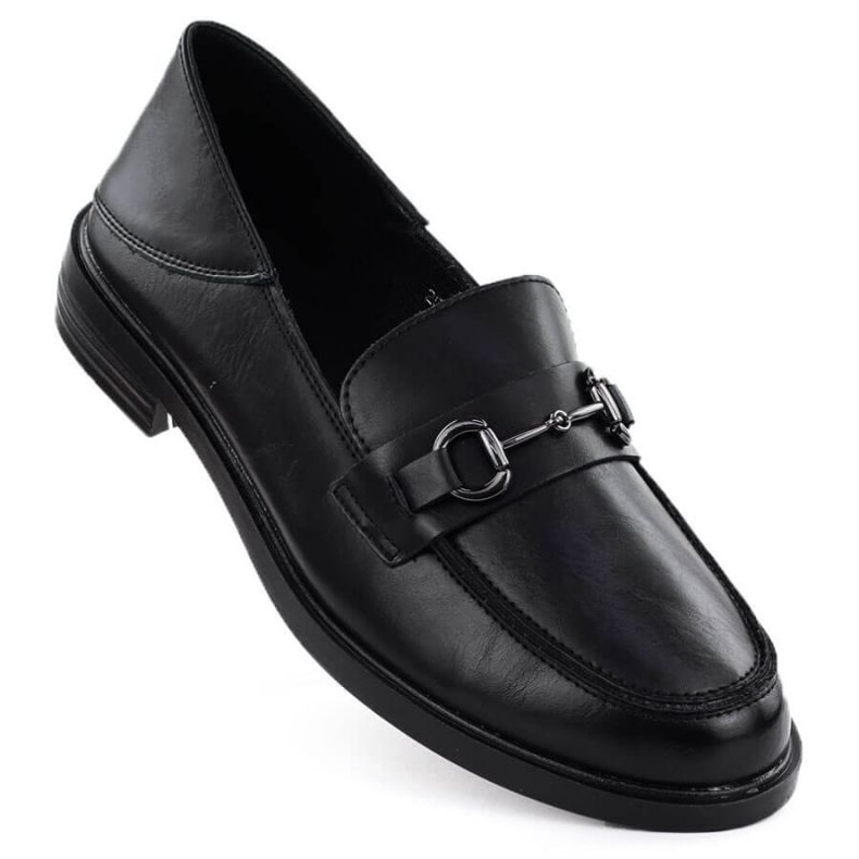 Moccasin shoes with a Vinceza 18107 decoration black