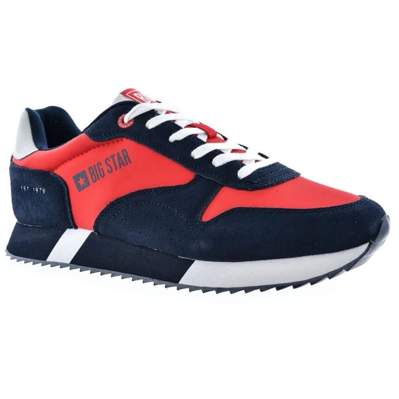 Men's sports shoes Memory Foam Big Star LL174161 red with navy blue Men's sports shoes Memory Foam Big Star LL174161 red with navy blue