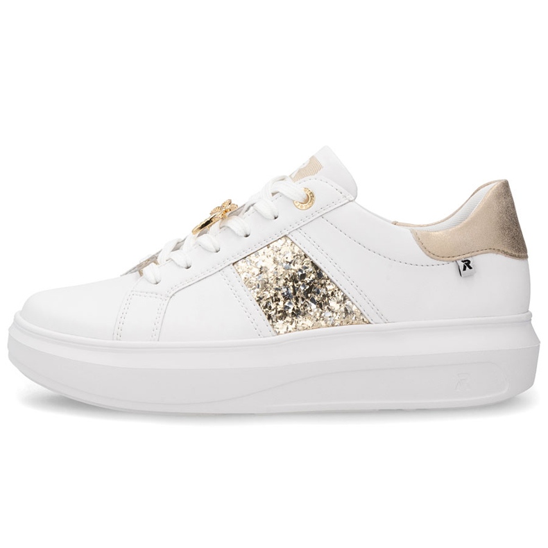 Women's leather sneakers on the white Rieker 1202-82 platform
