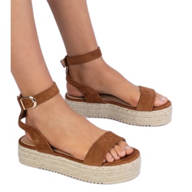 Brown espadrilles sandals on the platform