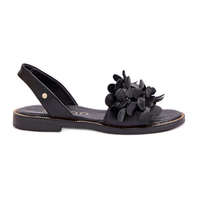 Leather sandals with flat heels Zazoo 40425 black Leather sandals with flat heels Zazoo 40425 black