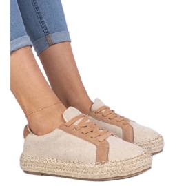 Brown women's lace -up espadrilles