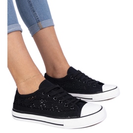 Black openwork women's sneakers Black openwork women's sneakers