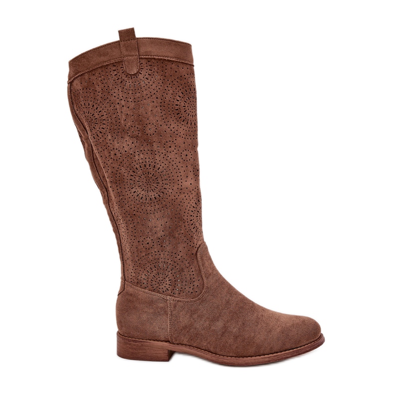 S.Barski Boots with an openwork flat-heeled upper S. Barski HY51-860 brown