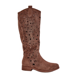 S.Barski Openwork flat heels HY51-176 brown S.Barski Openwork flat heels HY51-176 brown