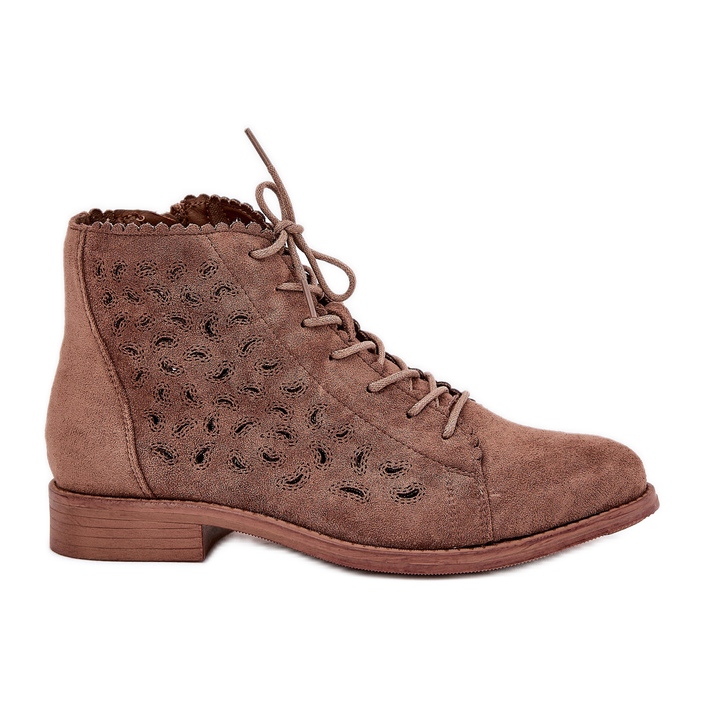 S.Barski Low boots with an openwork pattern S. Barski HY51-185 brown