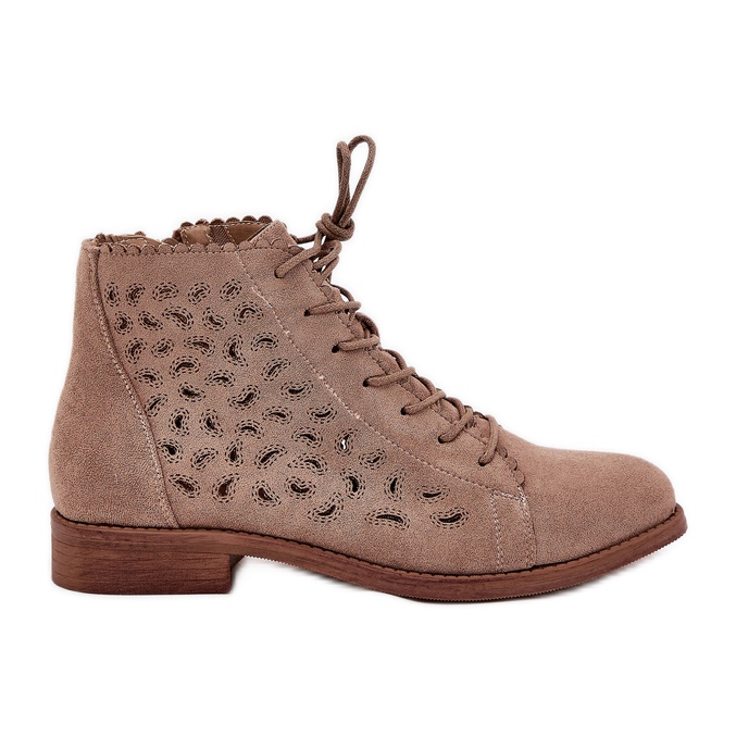 S.Barski Low boots with an openwork pattern S. Barski HY51-185 beige