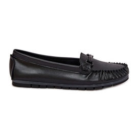 S.Barski Flat leather loafers with an ornament of S. Barski LR51-547 black