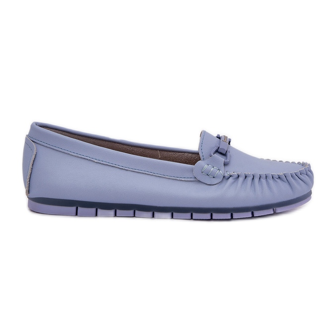 S.Barski Flat leather loafers with an ornament of S. Barski LR51-547 blue S.Barski Flat leather loafers with an ornament of S. Barski LR51-547 blue