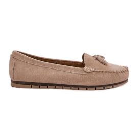 S.Barski Women's flat classic suede moccasins S. Barski LR51-548 beige S.Barski Women's flat classic suede moccasins S. Barski LR51-548 beige
