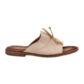 Zazoo 2659 Women's leather slippers beige