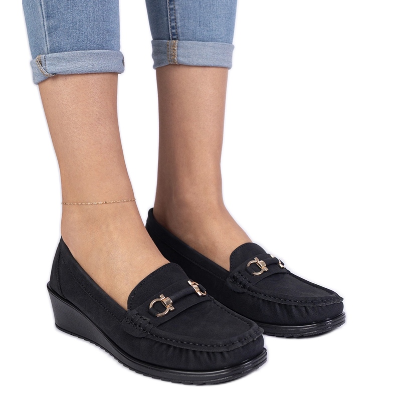 Black women's wedge loafers Black women's wedge loafers