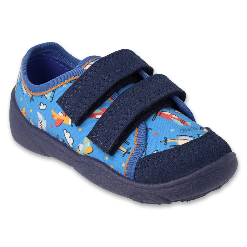 Befado children's slippers for Velcro 907p164 blue Befado children's slippers for Velcro 907p164 blue