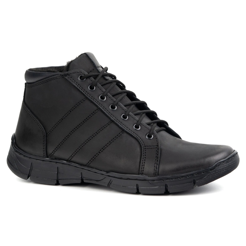 Olivier Men's shoes lace -up leather ankle 311KZ FUT BLACK