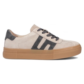 Leather Sneakers Filippo DP6798/25 Beige with gray Leather Sneakers Filippo DP6798/25 Beige with gray
