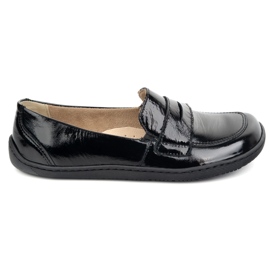 Olivier Barefoot elegant women's minimalist leather loafers 1280 black