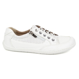 Olivier Barefoot women minimalist leather sneakers 770 perforated white