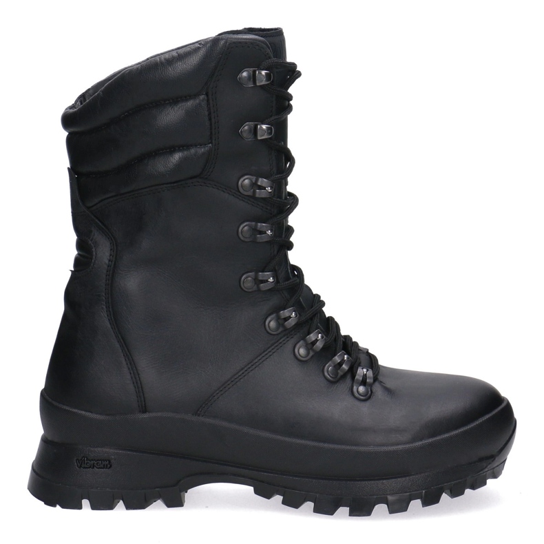Leather trekking-myśliwskie pollonus black 6-0124-001 Basior