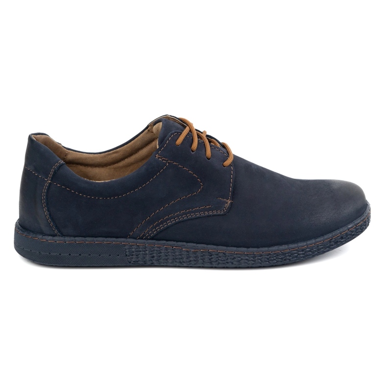 KOMODO Men's leather shoes casual 933/2 navy blue